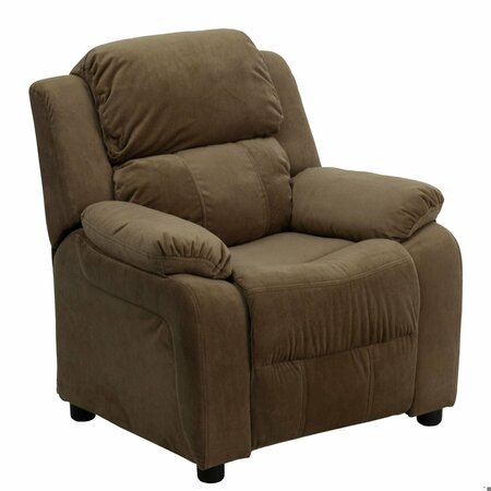 Flash Furniture Kids Recliner, 26" to 39" x 28", Upholstery Color: Brown, Weight Capacity: 90 lb. BT-7985-KID-MIC-BRN-GG